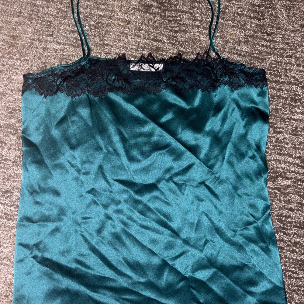 Teal Lace Trim Camisole